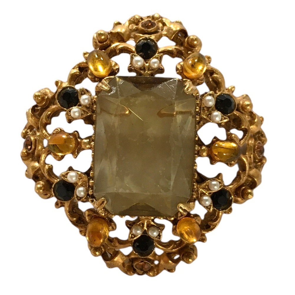 Vintage Florenza Olivine Brooch 1960s